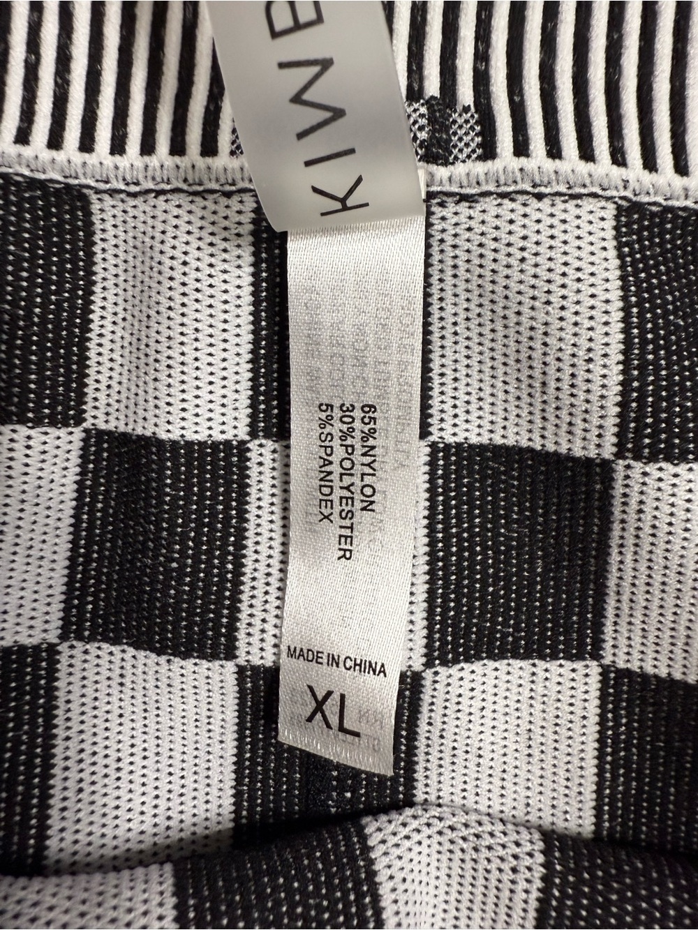 Checkerboard High-Rise Bike Shorts — Black & White - Picture 3 of 6